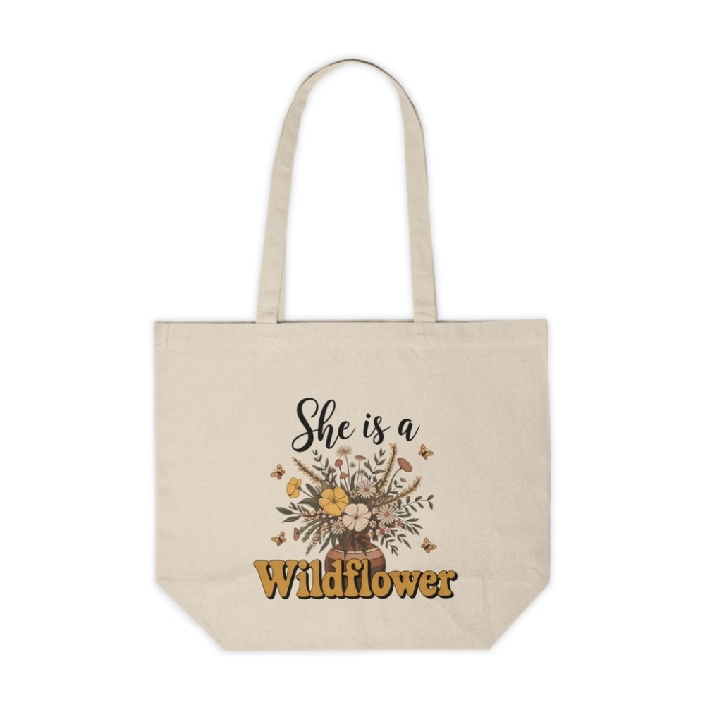 She is a Wildflower Custom Canvas Tote Bag